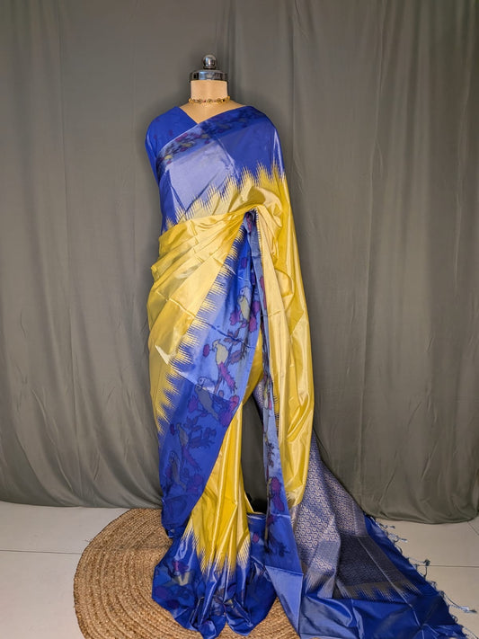 Royal Blue & Yellow Light Weight Uppada Pattu Saree