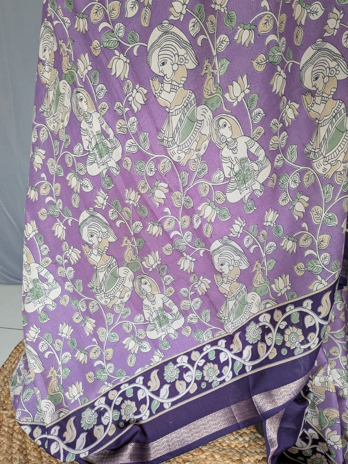 Lavender Purple Kalamkari Saree