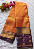 Sunset Glow Kanchi Silk Saree (Orange)