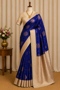 Royal Blue Medallion Saree