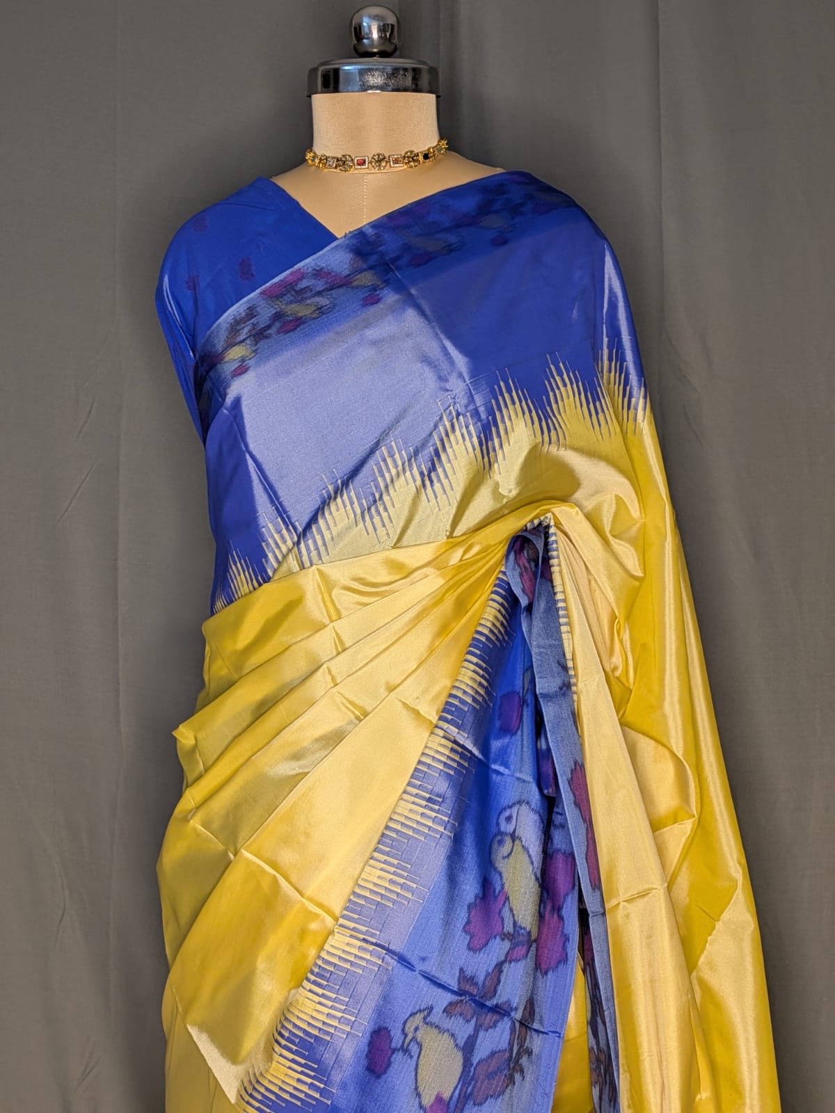 Royal Blue & Yellow Light Weight Uppada Pattu Saree