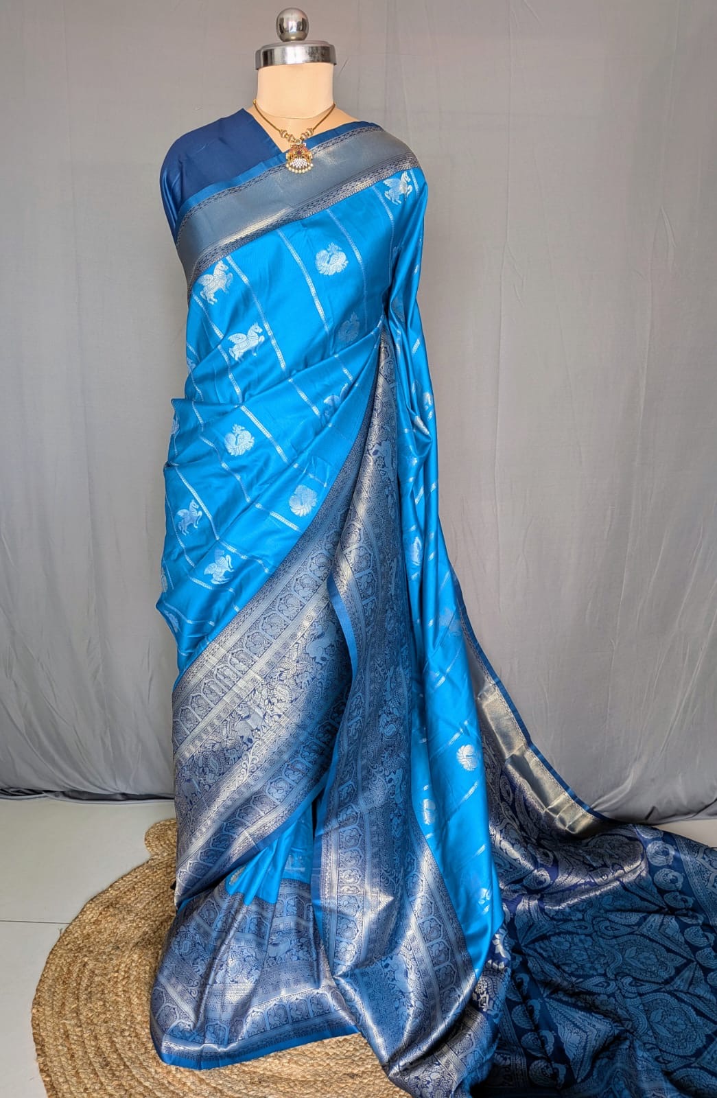 Royal Blue Zari Silk Saree