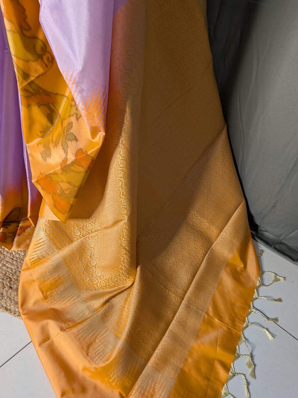 Mustard & Lilac Light Weight Uppada Pattu Saree