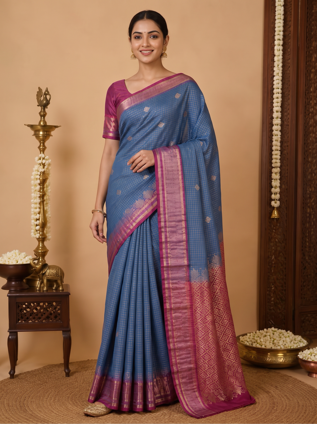 Royal Azure Lightweight Uppada Pattu Saree