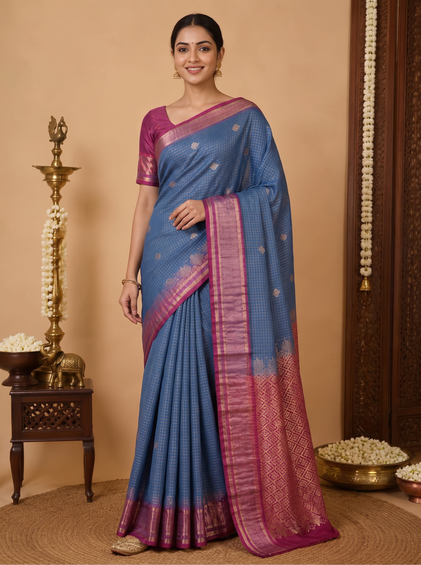 Royal Azure Lightweight Uppada Pattu Saree