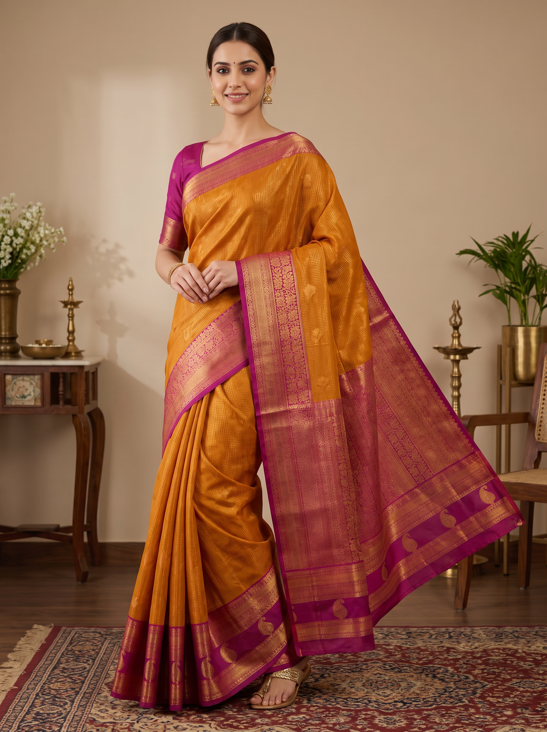 Royal Paisley Kanchi Silk Saree