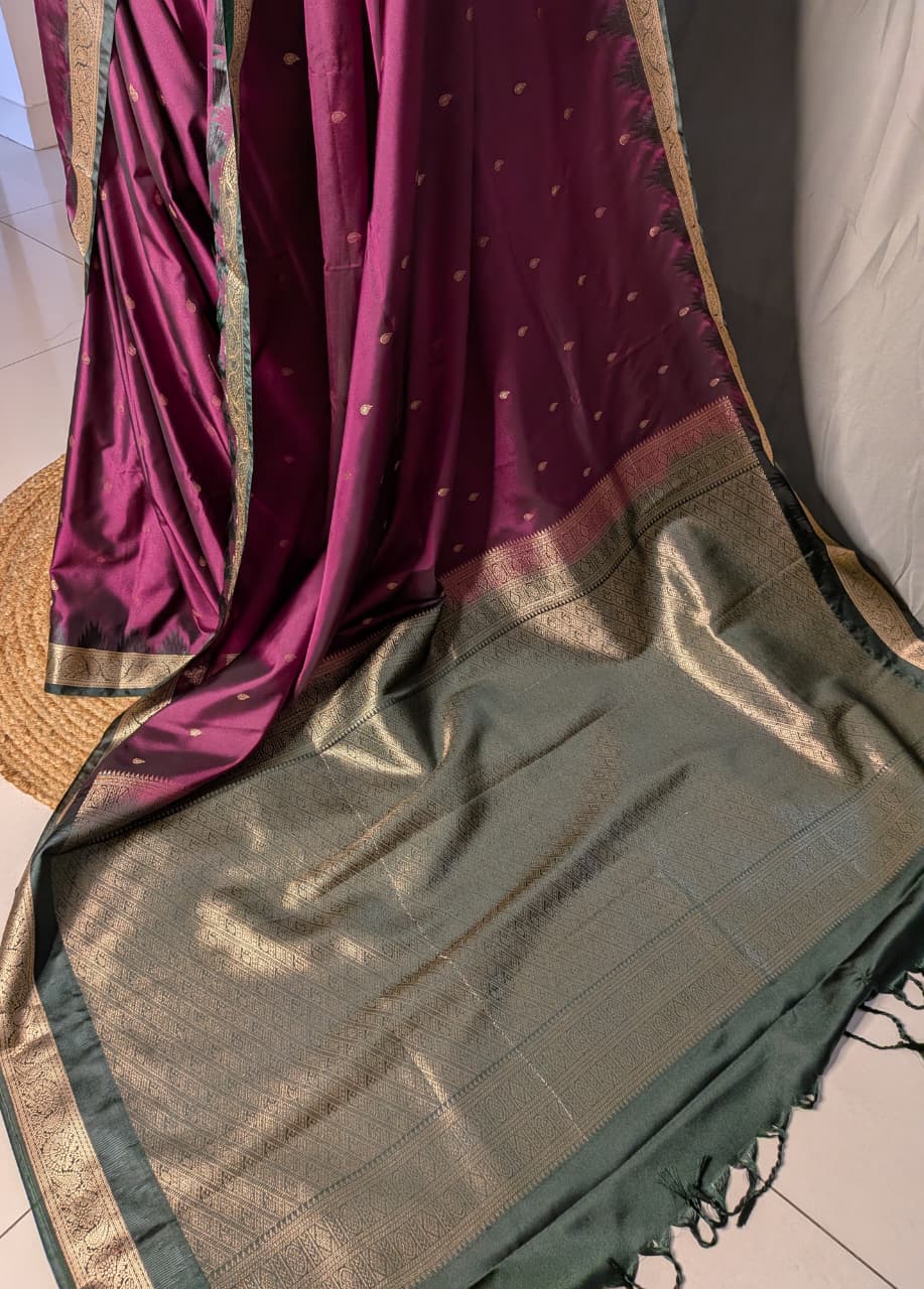 Royal Magenta Green Uppada Pattu Saree