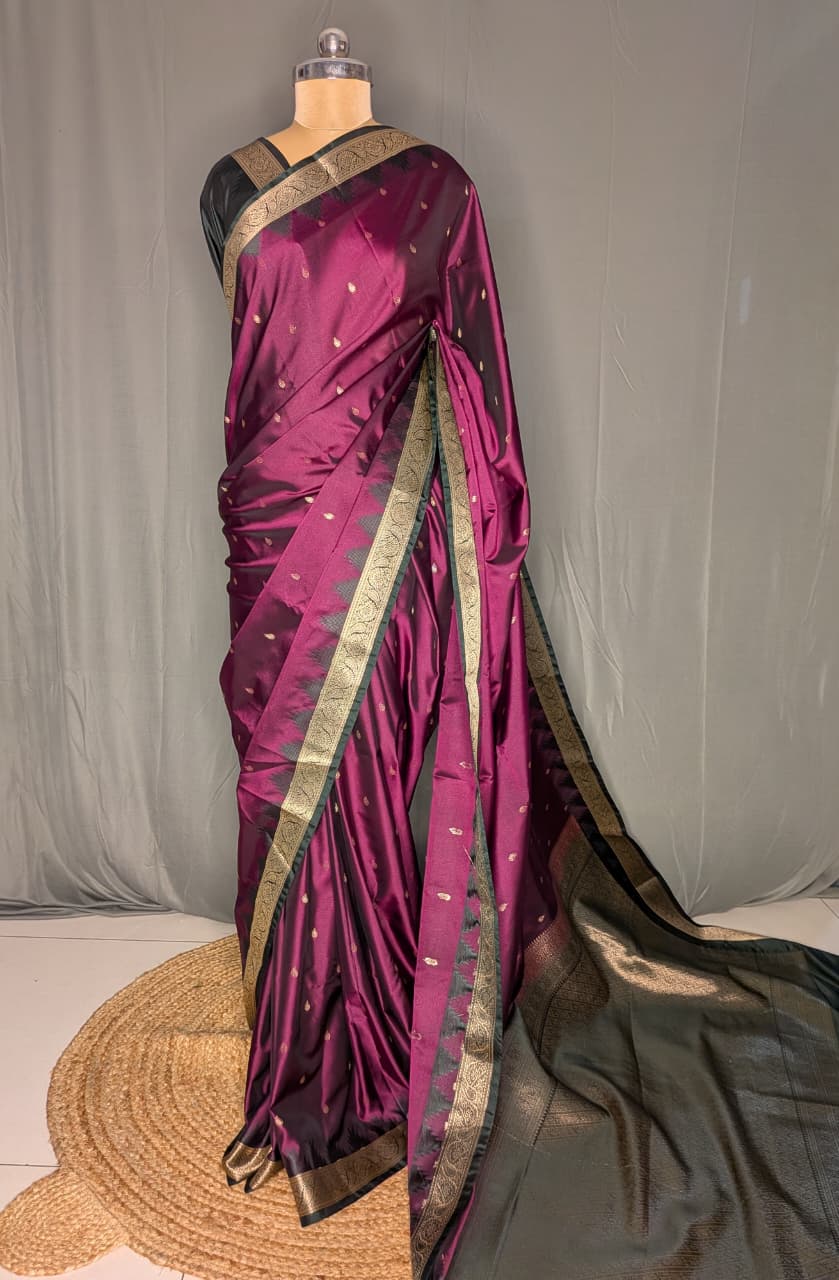 Royal Magenta Green Uppada Pattu Saree