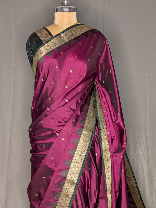Royal Magenta Green Uppada Pattu Saree