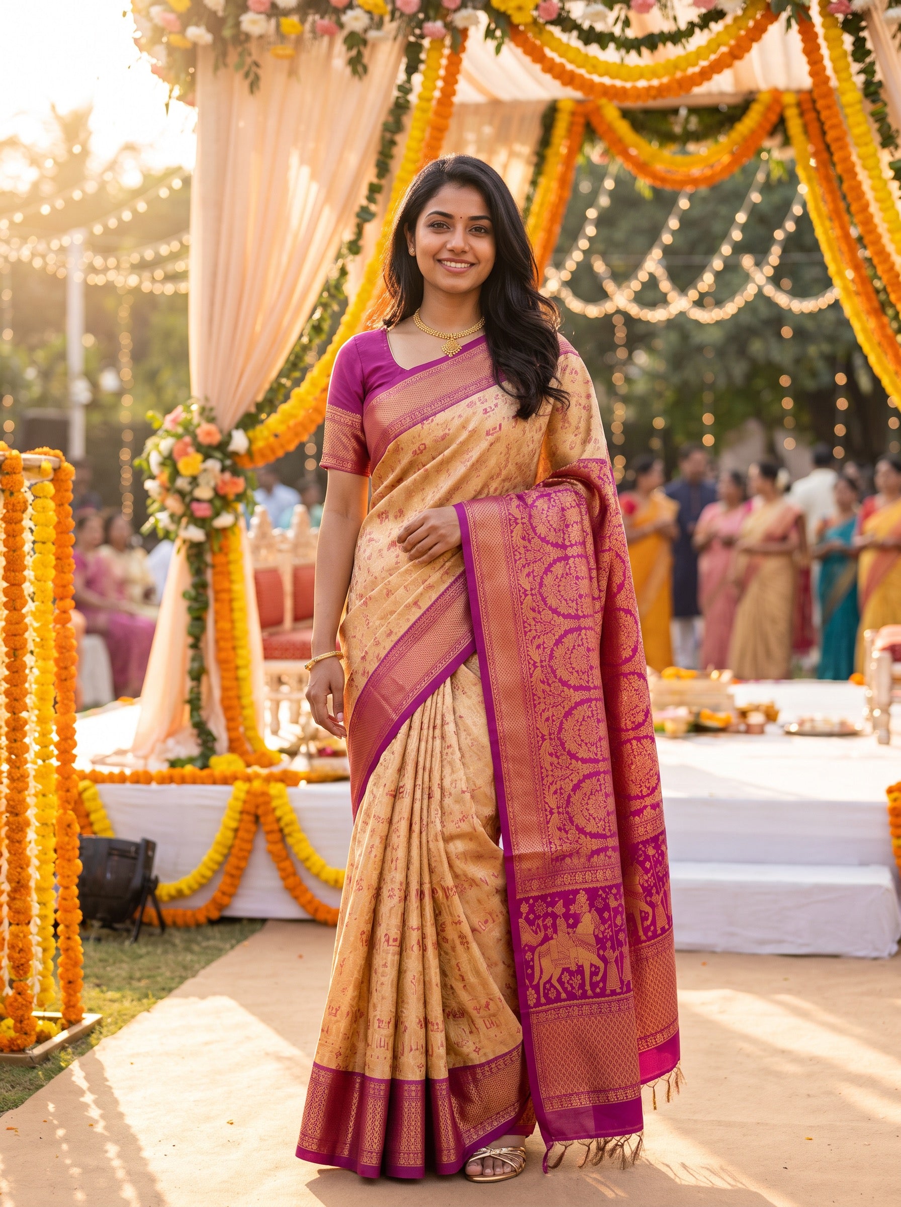 Royal Elephant Kanchi Silk Saree