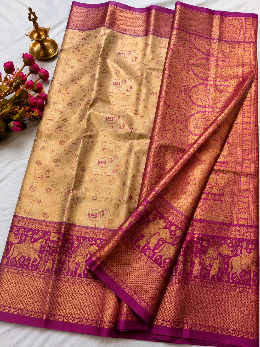 Royal Elephant Kanchi Silk Saree