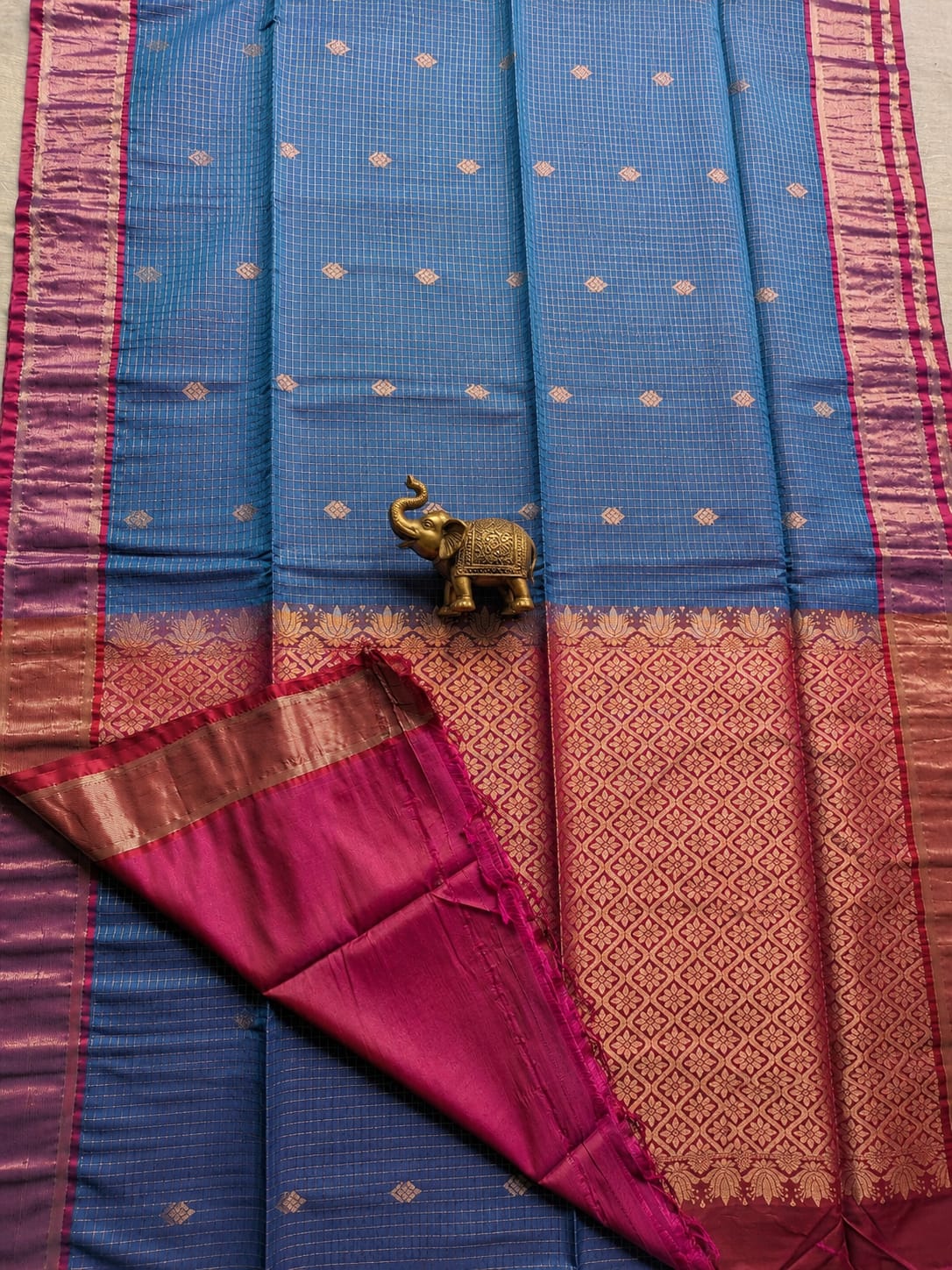 Royal Azure Lightweight Uppada Pattu Saree