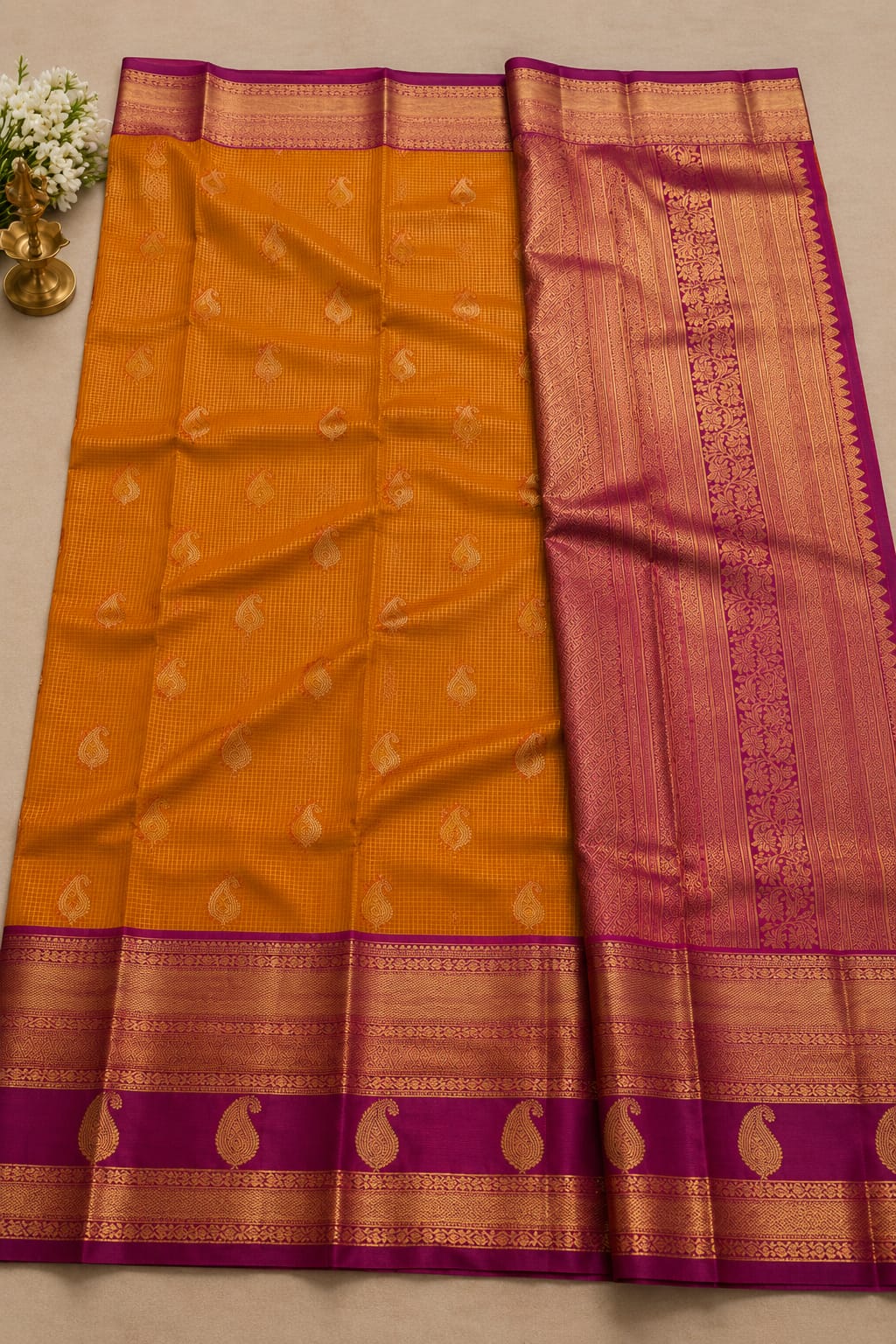 Royal Paisley Kanchi Silk Saree