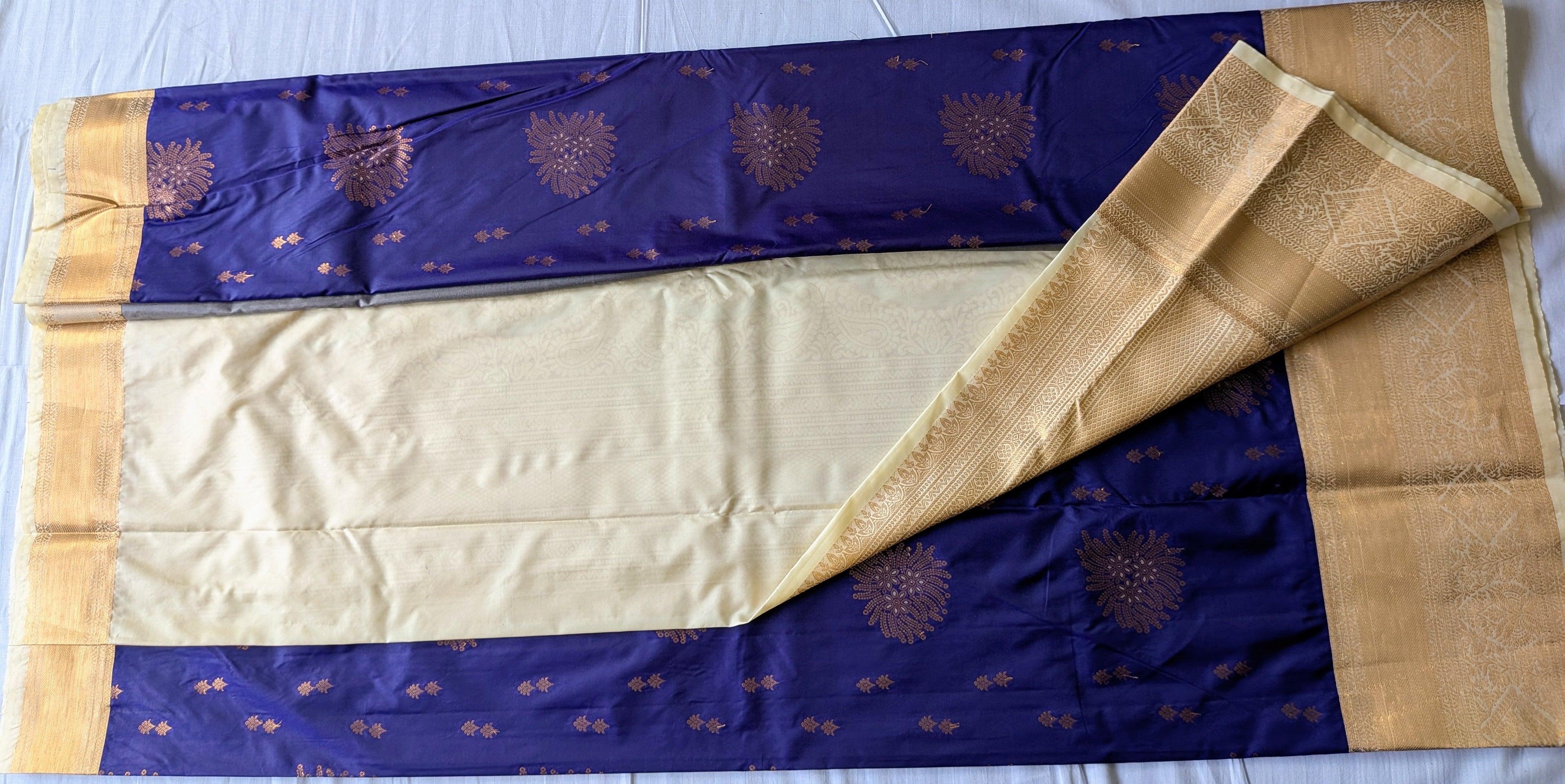 Royal Blue Medallion Saree