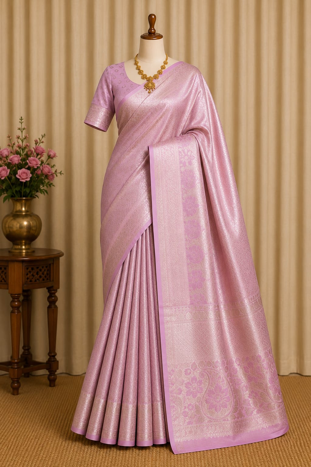Blush Bloom Soft Silk Saree