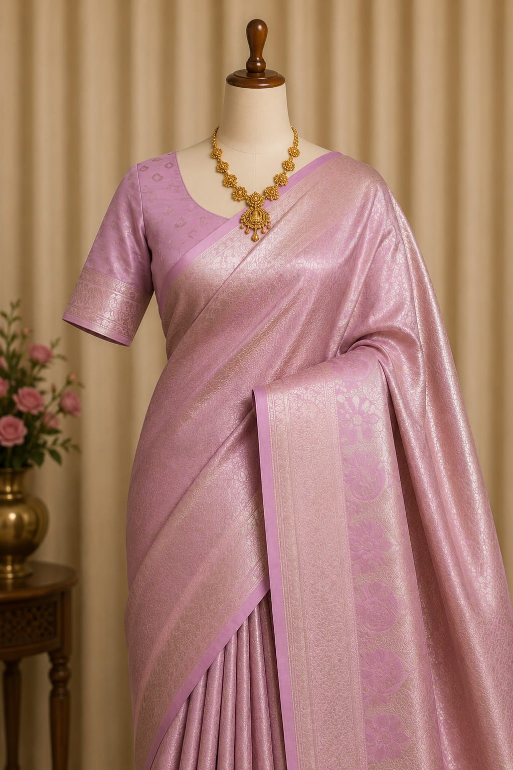 Blush Bloom Soft Silk Saree